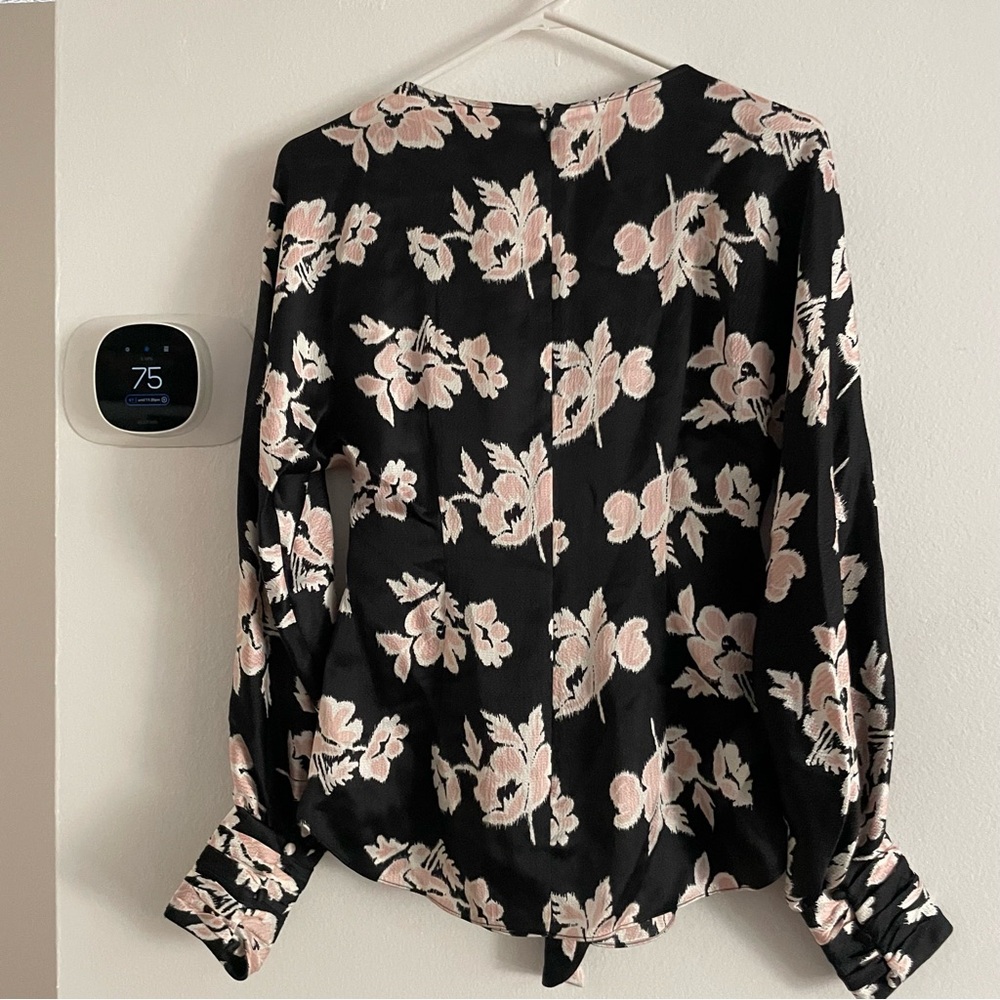 Cinq A Sept Yesenia Floral Black And Pink Women's Top Size Small